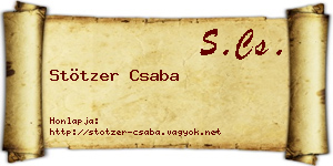 Stötzer Csaba névjegykártya