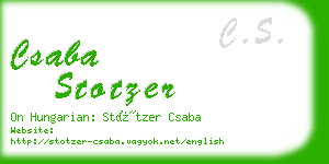 csaba stotzer business card